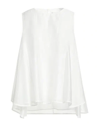 Meimeij Woman Top White Size 2 Lyocell, Polyester