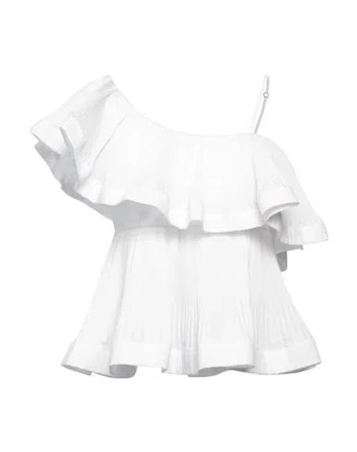 Meimeij Woman Top White Size 4 Polyester, Cotton, Polyamide