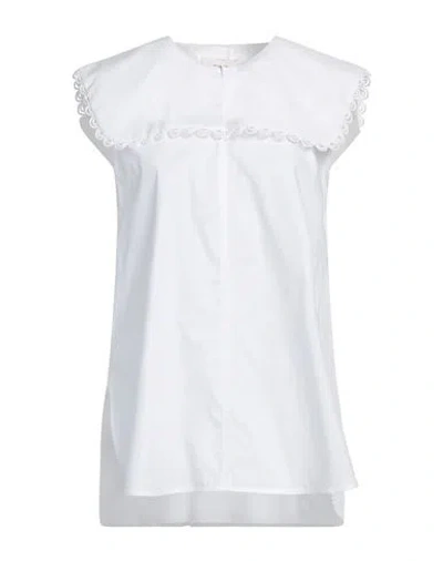 Meimeij Woman Top White Size 6 Cotton