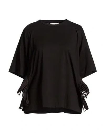 Meimeij Woman T-shirt Black Size 2 Cotton