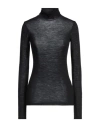 Meimeij Woman Turtleneck Black Size 2 Wool, Polyamide In Black