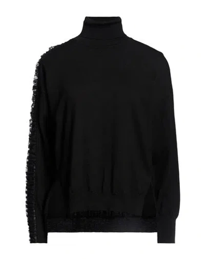 Meimeij Woman Turtleneck Black Size 4 Virgin Wool