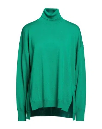 Meimeij Woman Turtleneck Green Size 10 Wool