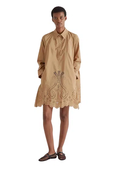 Meimeij Women's Dress  Perforated Under In Brown
