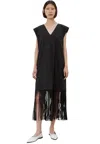 Meimeij Women's Dress  With Fringes In Black