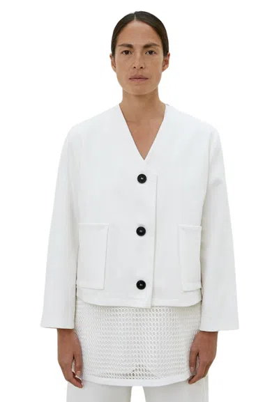 Meimeij Women's Jacket  Buttons Black In White