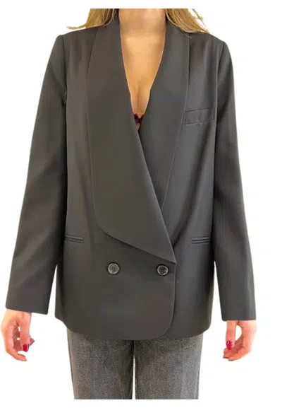 Meimeij Women's Jacket  Double-breasted Closure In Black