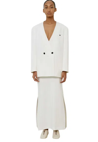 Meimeij Women's Jacket  Doublepet In White