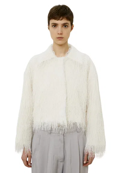 Meimeij Women's Jacket  Frange In White