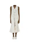 Meimeij Women's Long Sleeved Dress  In Lace In White