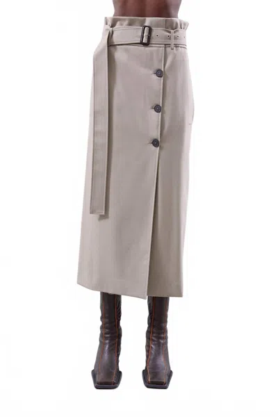 Meimeij Women's Midi Skirt In Khaki In Neutral