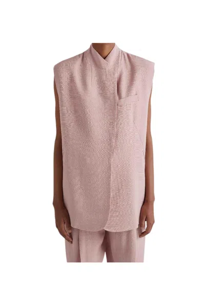 Meimeij Women's Oversize Vest  With Concealed Buttons In Pink