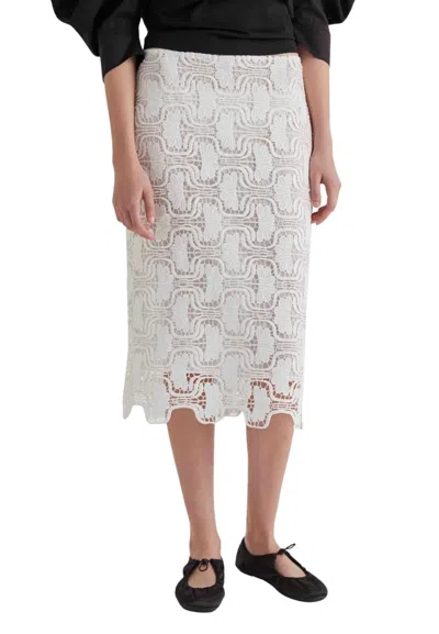 Meimeij Women's Skirt  In Lace In White