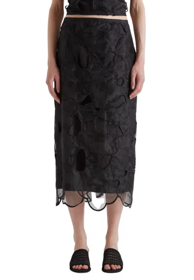 Meimeij Women's Skirt  With Organza Layer In Black