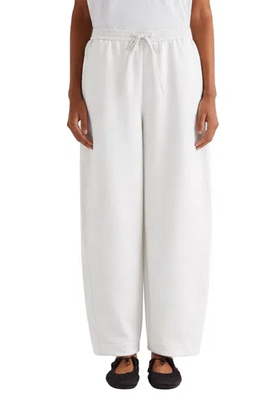 Meimeij Women's Trousers  Combined With Two Fabrics In White