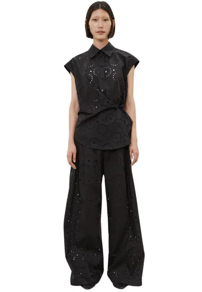Meimeij Women's Trousers  Macram In Black