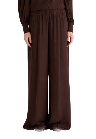 Meimeij Women's Trousers  Soft With Elastic Waist In Brown