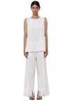 Meimeij Women's Trousers  With Fringes In White