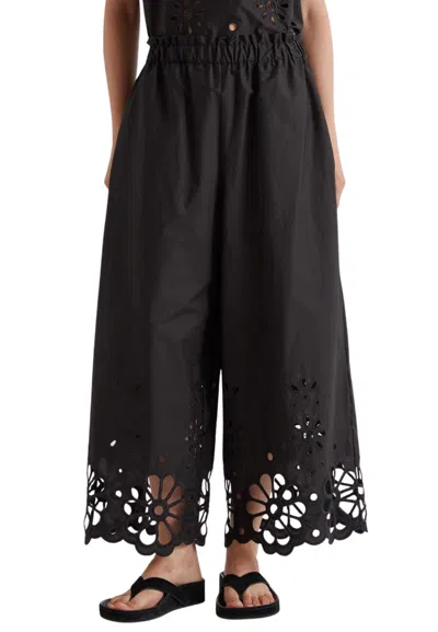 Meimeij Women's Trousers  With Greek In Macrame In Black