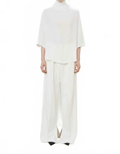 Meimeij Women's Turtleneck Blouse In White