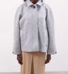 Meimeij Wool Coat W/ Detachable Hood In Heather Grey In Grey