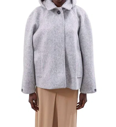 Meimeij Wool Coat W/ Detachable Hood In Heather Grey In Gray