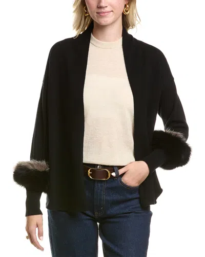 Meir Cashmere Cardigan In Black