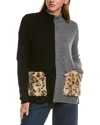 Meir Colorblock Wool & Cashmere-blend Sweater In Black