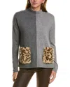 Meir Colorblock Wool & Cashmere-blend Sweater In Grey