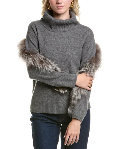 Meir Cowl Cashmere Sweater In Grey
