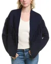 Meir Fringe Wool & Cashmere-blend Cardigan In Blue