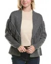 Meir Fringe Wool & Cashmere-blend Cardigan In Grey