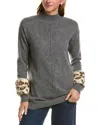 Meir Turtleneck Wool & Cashmere-blend Tunic Sweater In Grey
