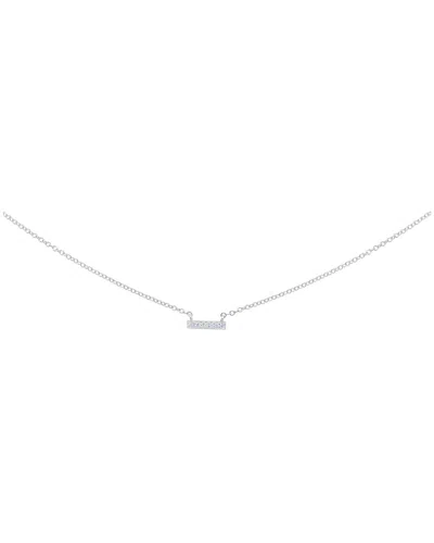 Meira T 14k 0.02 Ct. Tw. Diamond Bar Necklace In White