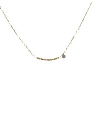 Meira T 14k Diamond Beaded Bar Necklace