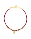 Meira T 14k 0.04 Ct. Tw. Red Garnet Stackable Bracelet In Gold