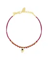 Meira T 14k 0.04 Ct. Tw. Red Garnet Stackable Bracelet In Gold