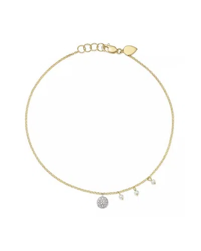 Meira T 14k 0.08 Ct. Tw. Diamond Ankle Bracelet In Gold