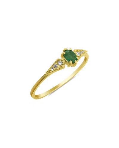 Meira T 14k 0.10 Ct. Tw. Diamond & Emerald Ring In Gold