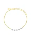 Meira T 14k White & Yellow Gold Diamond Starburst Mini Cluster Bracelet