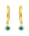 Meira T 14k 0.15 Ct. Tw. Diamond & Emerald Hoops