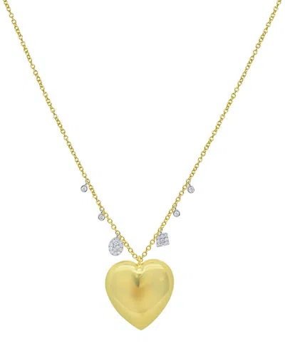 Meira T 14k 0.16 Ct. Tw. Diamond Heart Necklace In Gold