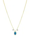 Meira T 14k 0.25 Ct. Tw. Diamond & Opal Necklace