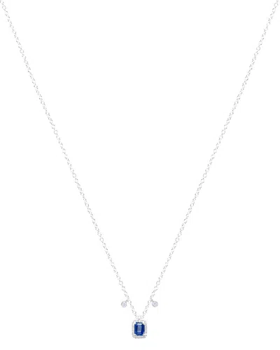 Meira T 14k 0.64 Ct. Tw. Diamond & Blue Sapphire Necklace In Yellow