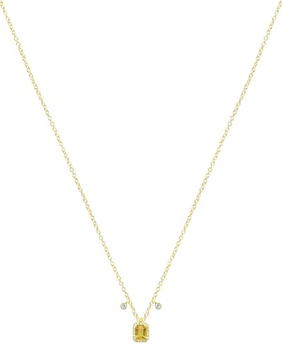 Meira T 14k 0.64 Ct. Tw. Diamond & Yellow Sapphire Necklace In Gold