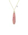 Meira T 14k 12.01 Ct. Tw. Diamond & Pink Opal Necklace