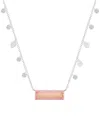 Meira T 14k 1.40 Ct. Tw. Diamond & Pink Opal Stackable Necklace In Silver