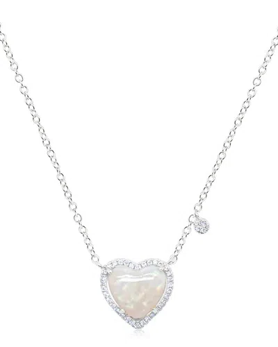 Meira T 14k 1.73 Ct. Tw. Diamond & Turquoise Heart Necklace