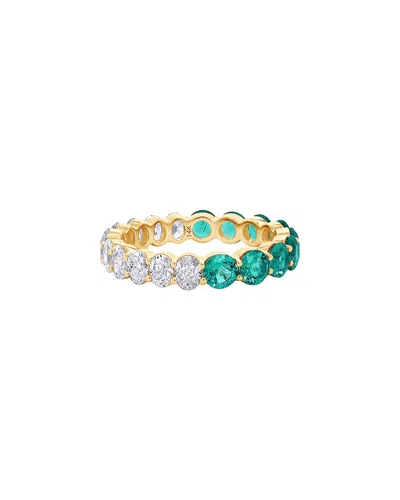 Meira T 14k 2.82 Ct. Tw. Lab-grown Diamond & Lab-grown Emerald Ring In Gray