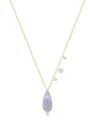 Meira T 14k 4.55 Ct. Tw. Diamond & Chalcedony Necklace In Gold